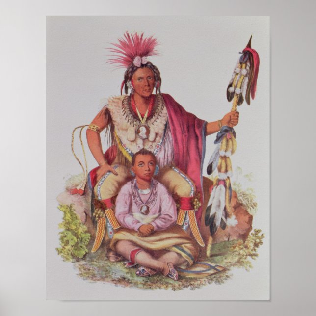 Keokuk oder "Watchful Fox", Chef der Sauks Poster (Vorne)