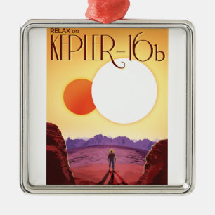 Kepler-16b: Binärer Sonnenuntergang Fine Art Weltr Ornament Aus Metall