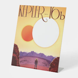 Kepler-16b: Binärer Sonnenuntergang Fine Art Weltr Sockelschild