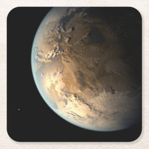 Kepler-186f Orbit eines fernen Sterns. Rechteckiger Pappuntersetzer