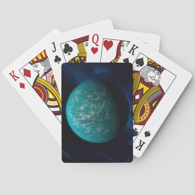 Kepler 22b, ein extrasolarer Planet. Spielkarten (Rückseite)