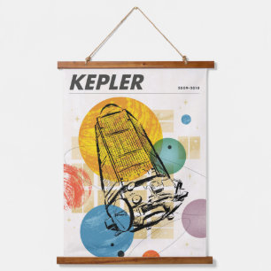 Kepler Space Telescope Poster. Wandteppich Mit Holzrahmen