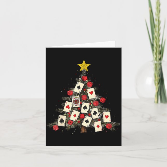 Ker Cards Christmas Tree Gambling Funny Xmas Men  Karte (Vorderseite)