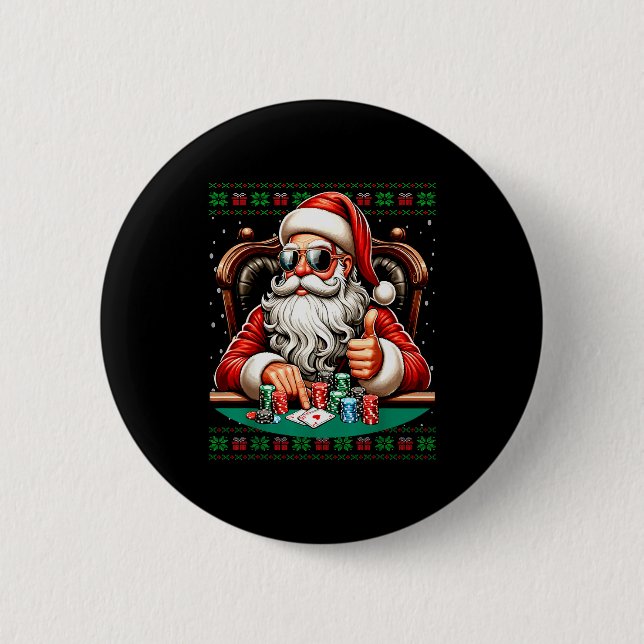 Ker Santa Ker Player Ugly Christmas Sweater  Button (Vorderseite)