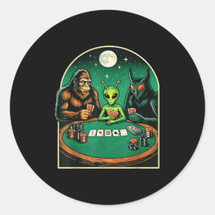 Ker-Shirt Männer Frauen Bigfoot Alien Mothman spie Runder Aufkleber