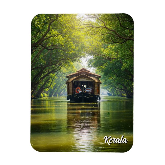 Kerala-Hausboot Indien Magnet (Vertikal)