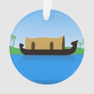 Kerala Hausboot zeichnend Ornament
