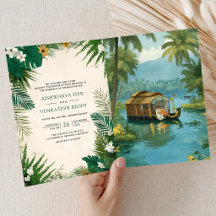 Kerala-Hinterland-Hausboot Südindische Hochzeit
