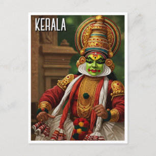 Kerala India Kathakali Performer Travel Postkarte
