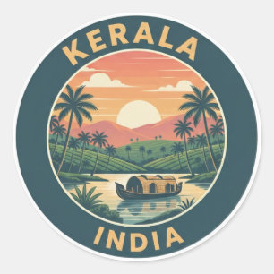 Kerala Indien Runder Aufkleber