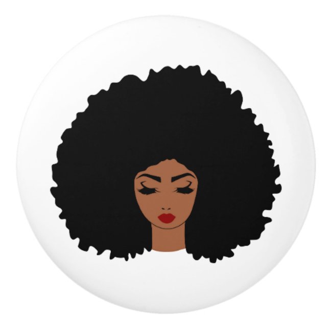 Keramik Afro Door Knob Keramikknauf (Vorderseite)
