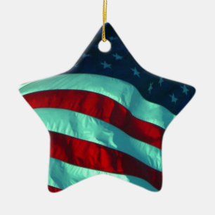 Keramik American Flag Star Shaped Ornament
