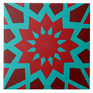 Keramik "Aquamarin und Rot" in Marokko Fliese