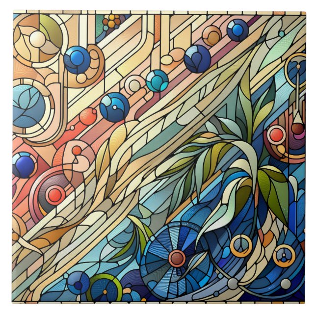 Keramik Art Deco Fliese (Vorderseite)