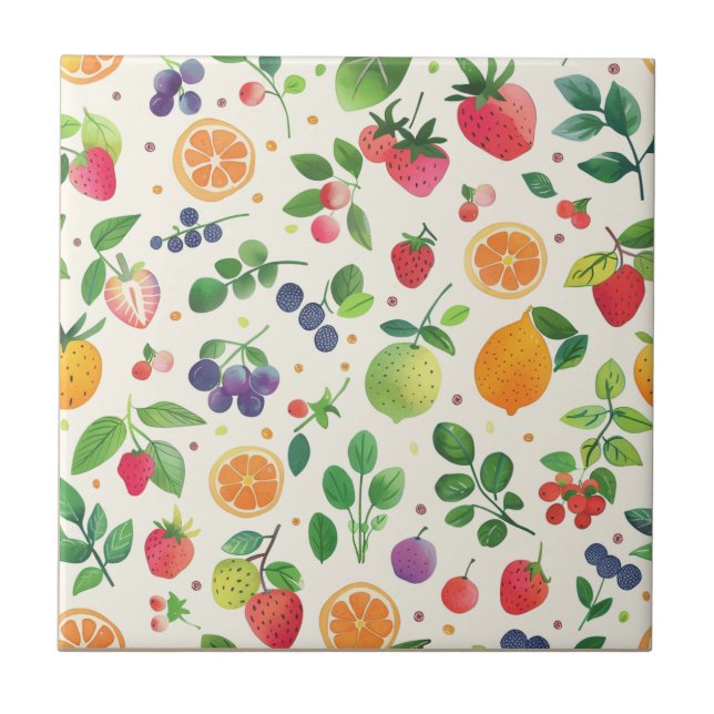 Keramik aus gemischtem Obst Fliese (Vorderseite)