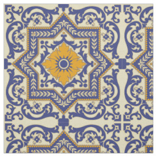 Keramik Azulejo Art-blaues orange Gewebe Stoff