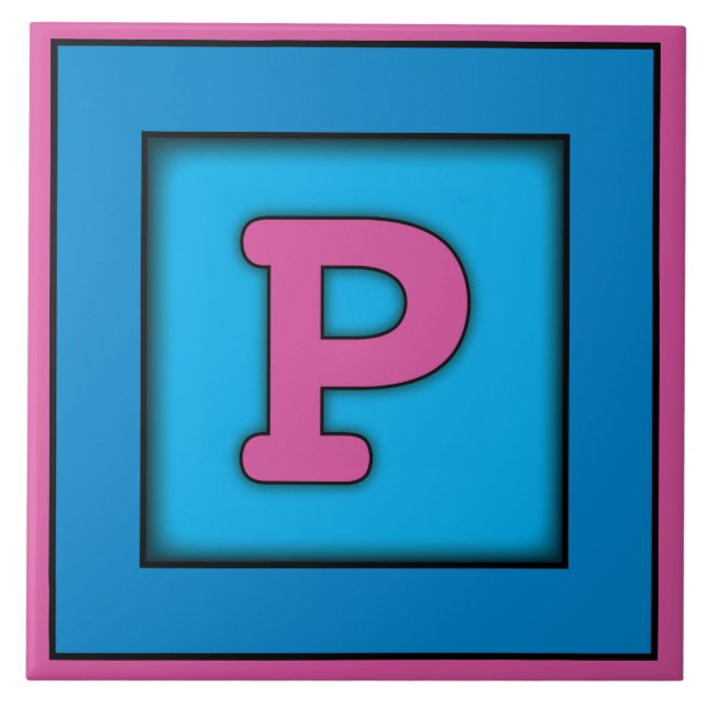 Keramik-Baby-Fliese - Buchstabe P Fliese (Vorderseite)