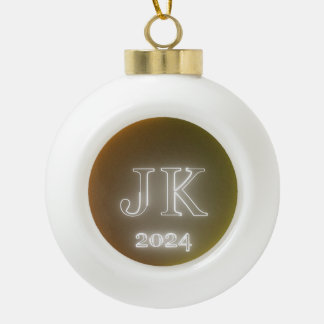 Keramik Ball Decoration JK 2024 Orange Yellow Kugel-Ornament