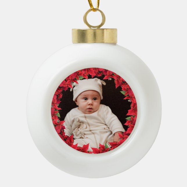 Keramik Ball Kind/Baby Foto Gerahmte Einrichtung Kugel-Ornament (Vorderseite)