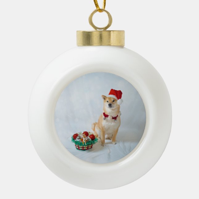 Keramik-Ball-Verzierung Sankt Barkley Keramik Kugel-Ornament (Vorderseite)