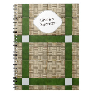 Keramik-Betonziegel-Grün-Grau-Text Notizblock