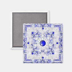 Keramik Blue of Greece & Snowflake Magnet