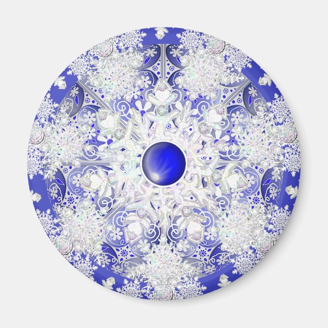 Keramik Blue of Greece & Snowflake Magnet (Vorne)