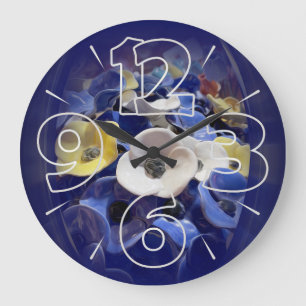 Keramik-Blumenmedaillon Große Wanduhr