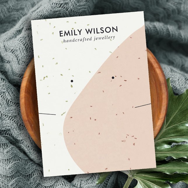 KERAMIK BLUSH PEACH WAVE NECKLACE EARRING DISPLAY VISITENKARTE (Von Creator hochgeladen)