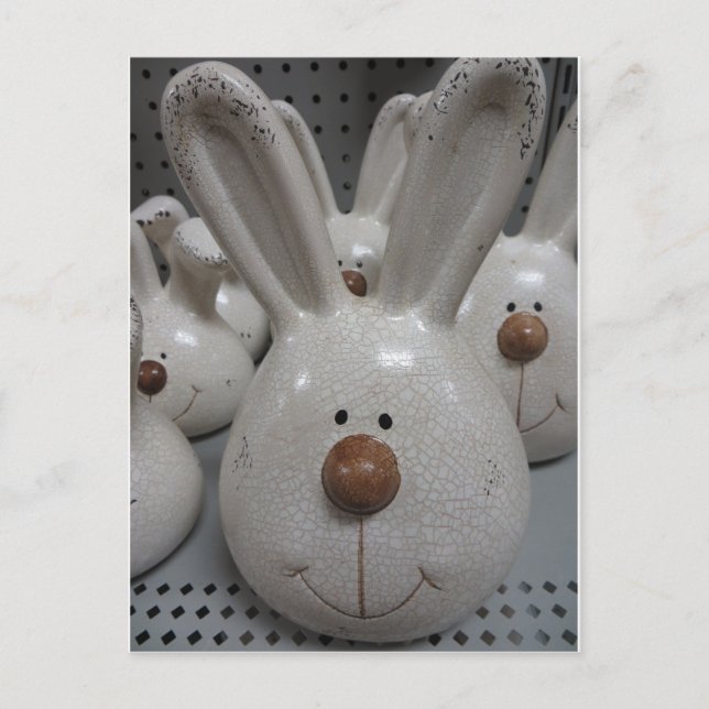 Keramik Bunny Head Postkarte (Vorderseite)