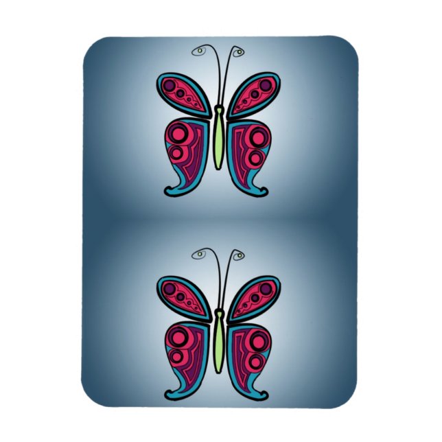 Keramik Butterfly Classic Rundsticker Magnet (Vertikal)