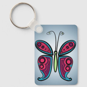 Keramik Butterfly Classic Rundsticker Schlüsselanhänger
