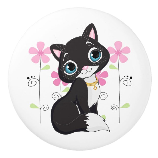 Keramik Cabinet Knob Kitty Keramikknauf (Vorderseite)