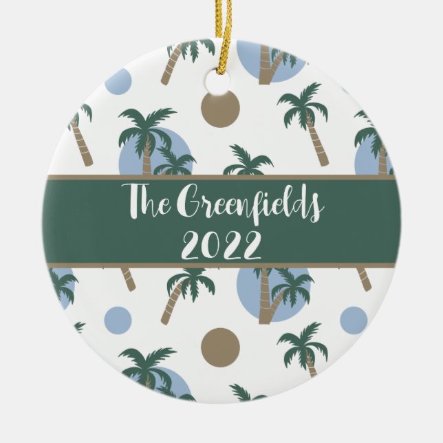 Keramik Calm Palm Trees Custom Holiday Ornament (Vorne)
