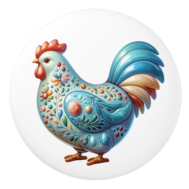 Keramik Chicken Theme Keramikknauf (Vorderseite)