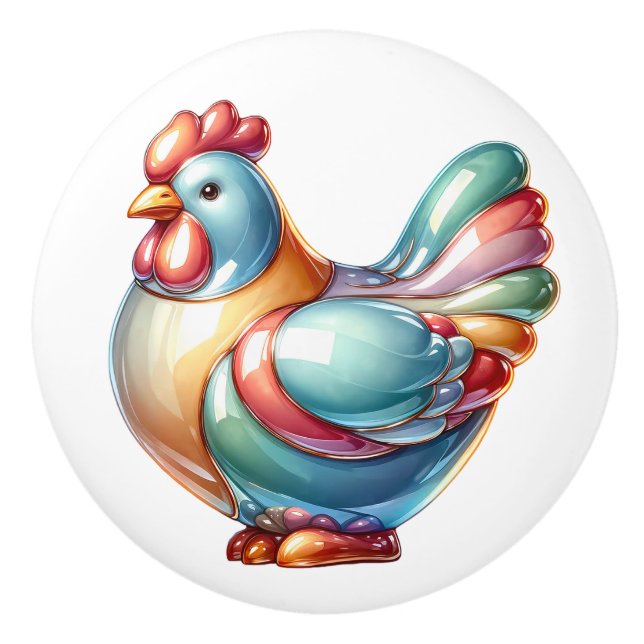 Keramik Chicken Theme Keramikknauf (Vorderseite)