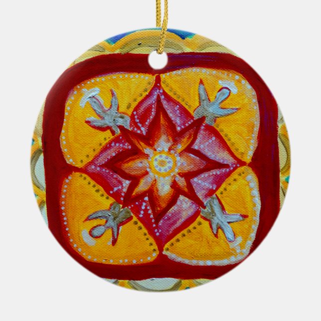 Keramik Decoration Mandala Peace Keramik Ornament (Vorne)