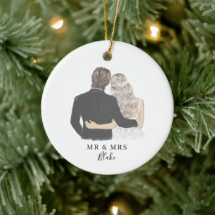 Keramik der Braut- und Groomillustration Keramik Ornament