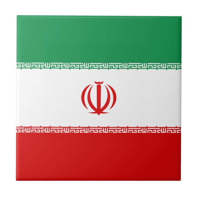 Keramik der iranischen Flagge Fliese (Vorderseite)