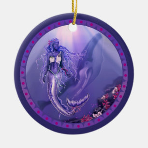 Keramik der lila Meerjungfrau Ornament