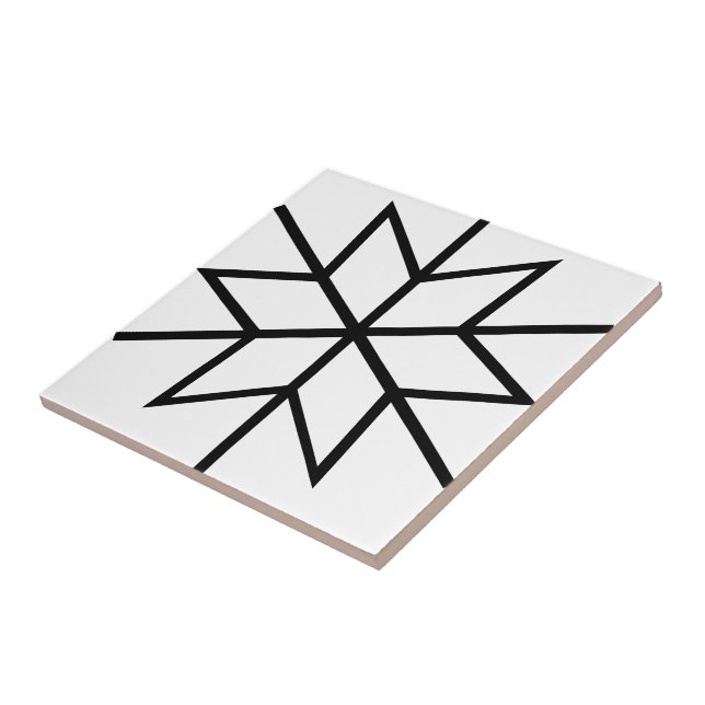 Keramik der Schwarz-weißen geometrischen Blume Fliese (Seite)