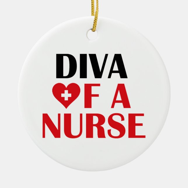 Keramik "Diva of a Nurse" Keramik Ornament (Vorne)