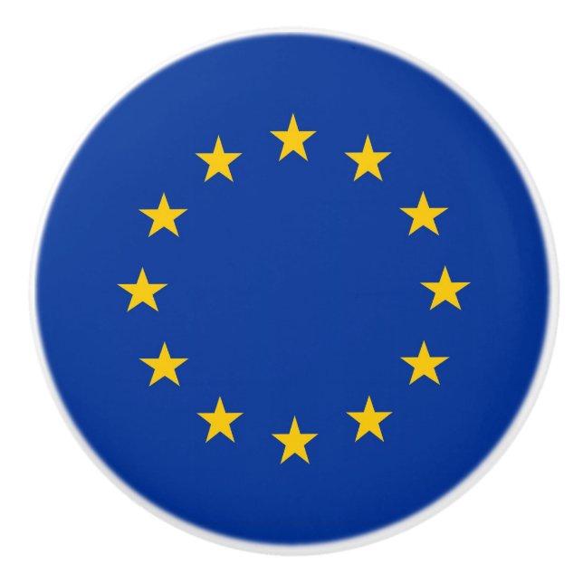 Keramik-Drehknopf mit der Flagge der europäischen  Keramikknauf (Vorderseite)