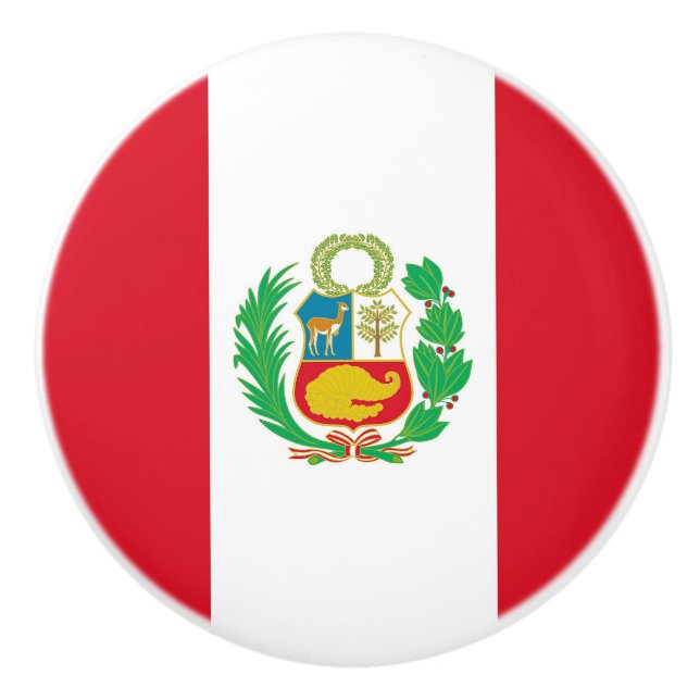 Keramik Drehknopf mit Fahne von Peru Keramikknauf (Vorderseite)