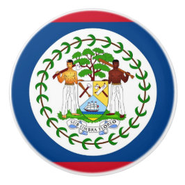 Keramik Drehknopf mit Flagge von Belize Keramikknauf