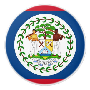 Keramik Drehknopf mit Flagge von Belize Keramikknauf