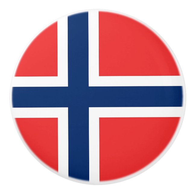 Keramik-Drehknopf mit norwegischer Flagge ziehen Keramikknauf (Vorderseite)