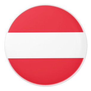Keramik-Drehknopf mit österreichischer Flagge Keramikknauf