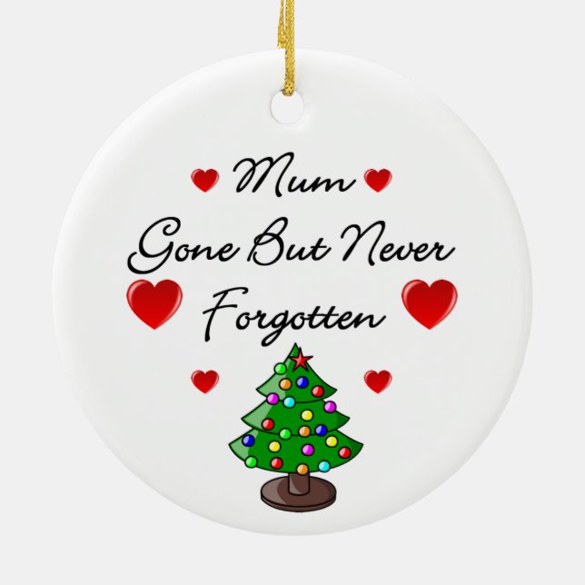 Keramik-Erinnerungsmama-Weihnachtsbaum-Verzierung Keramikornament (Hinten)