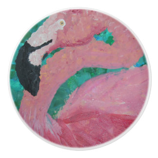 Keramik-Fach-Zug - "Flamingo " Keramikknauf